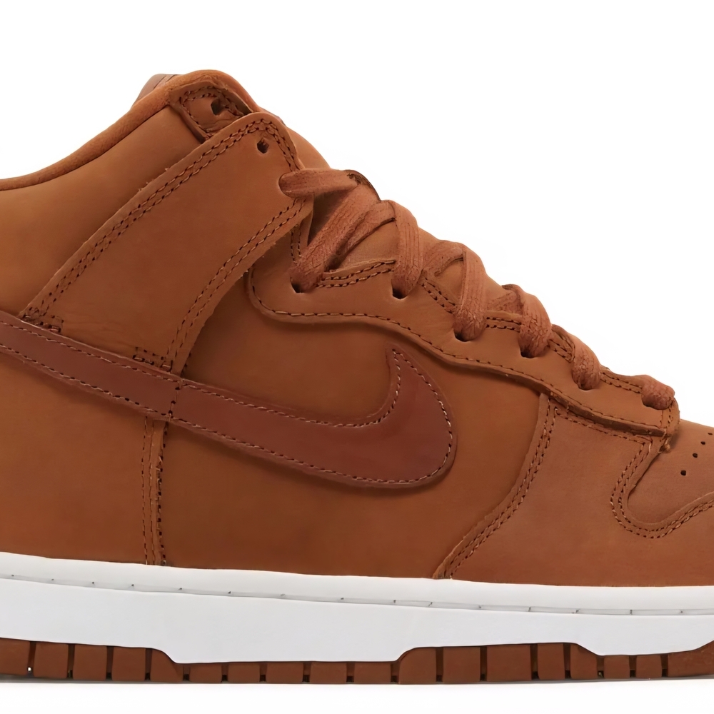 Nike Dunk Premium HIGH Pecan-Brown and White - Picture 2 of 6
